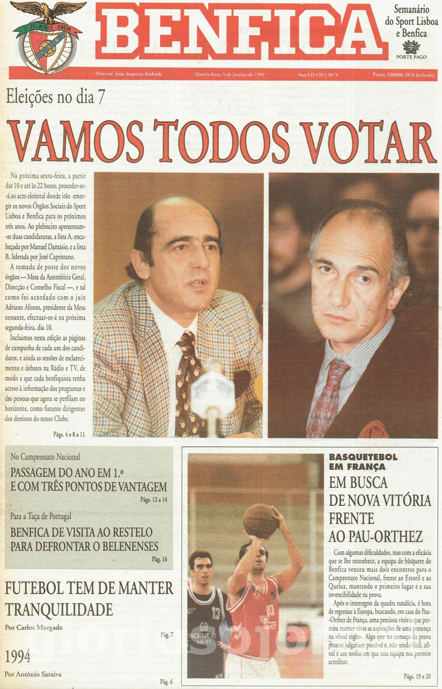 jornal o benfica 2673 1994-01-05